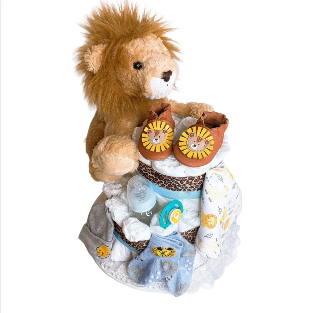 Lion Diaper Cake, Safari themed